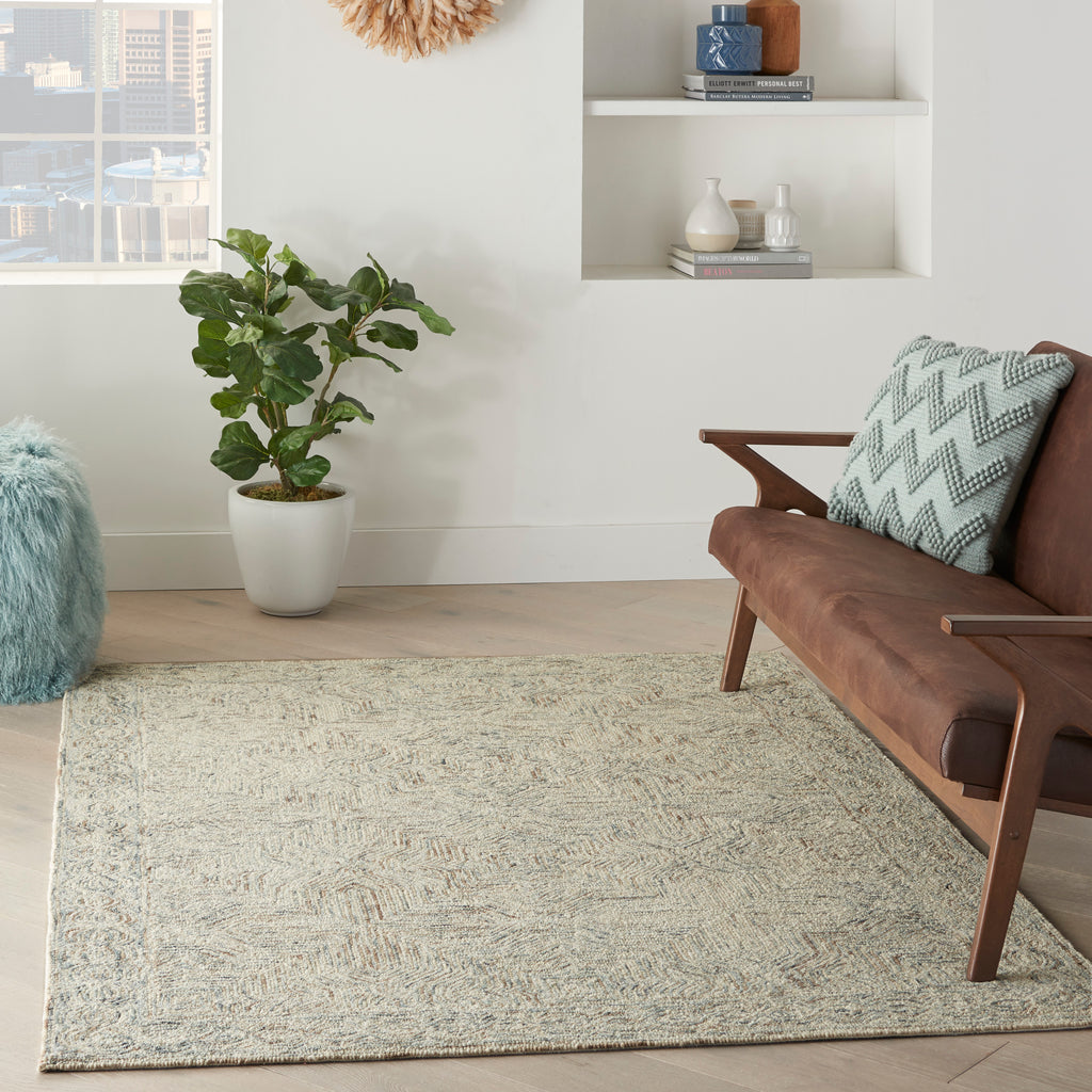nourison interlock itl03 blue ivory rug
