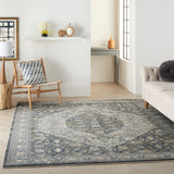 nourison silken allure stn11 grey blue rug