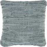 nourison natural leather hide dl505 blue pillow