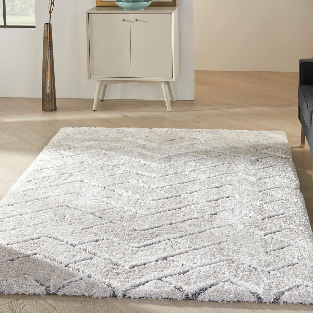 nourison dreamy shag drs03 ivory grey rug