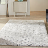 nourison dreamy shag drs03 ivory grey rug
