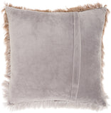 nourison shag tr011 beige pillow