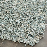 Safavieh Clearance Leather Shag LSG511L Light Blue Rug