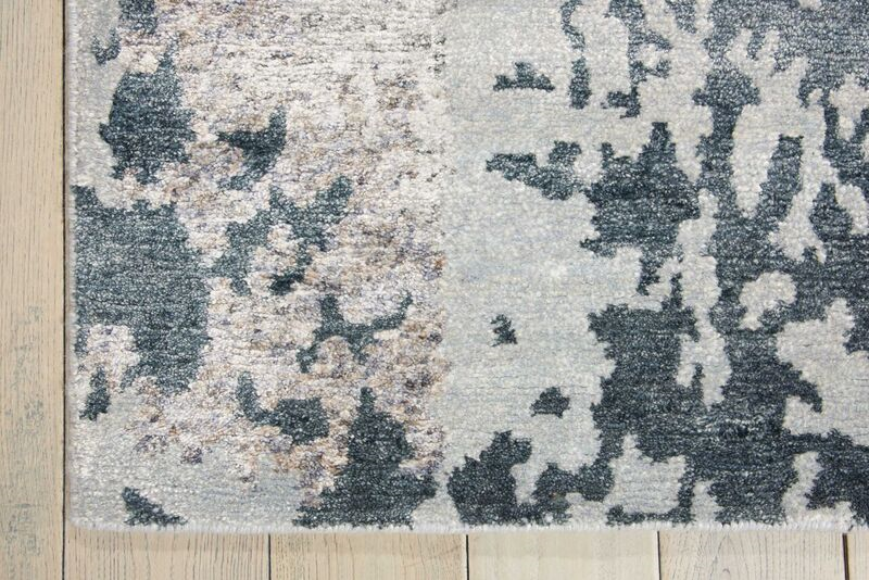Nourison Silken Shadow SHA16 Silver Grey Rug