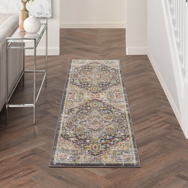 nourison soraya sor04 charcoal multi rug