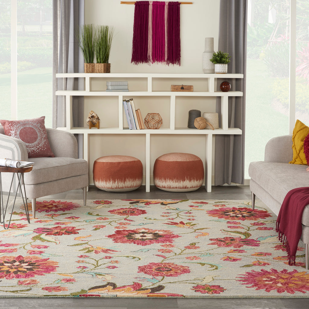 nourison bahari bah04 grey multi rug