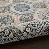 nourison silken allure stn09 grey navy rug