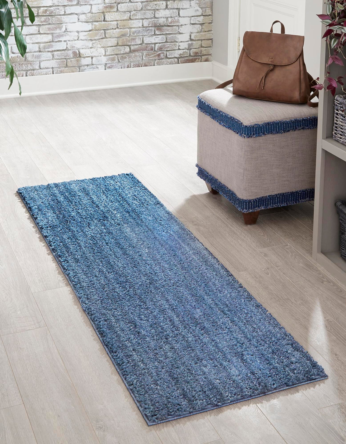 unique loom jill zarin shaggy chic shaggy blueberry blue rug