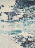Nourison Sale Celestial CES02 Ivory Teal Blue Rug