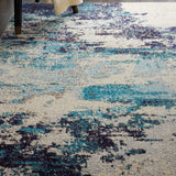 Nourison Sale Celestial CES02 Ivory Teal Blue Rug