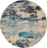 Nourison Sale Celestial CES02 Ivory Teal Blue Rug