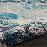 Nourison Sale Celestial CES02 Ivory Teal Blue Rug