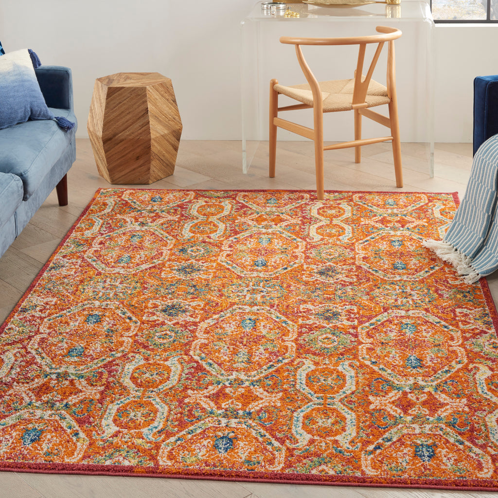 nourison allur alr05 red multicolor rug