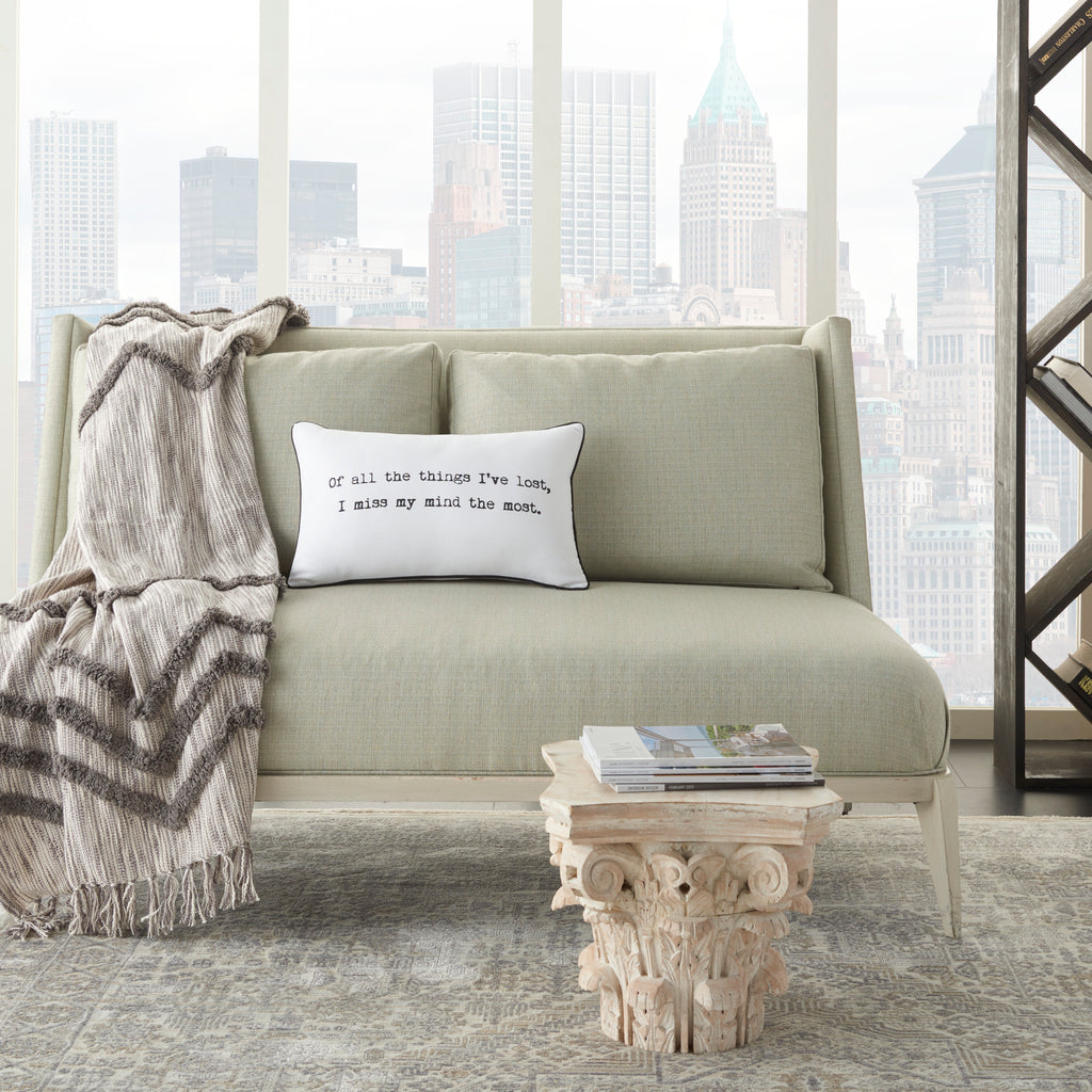 nourison trendy hip new age qy280 white pillow