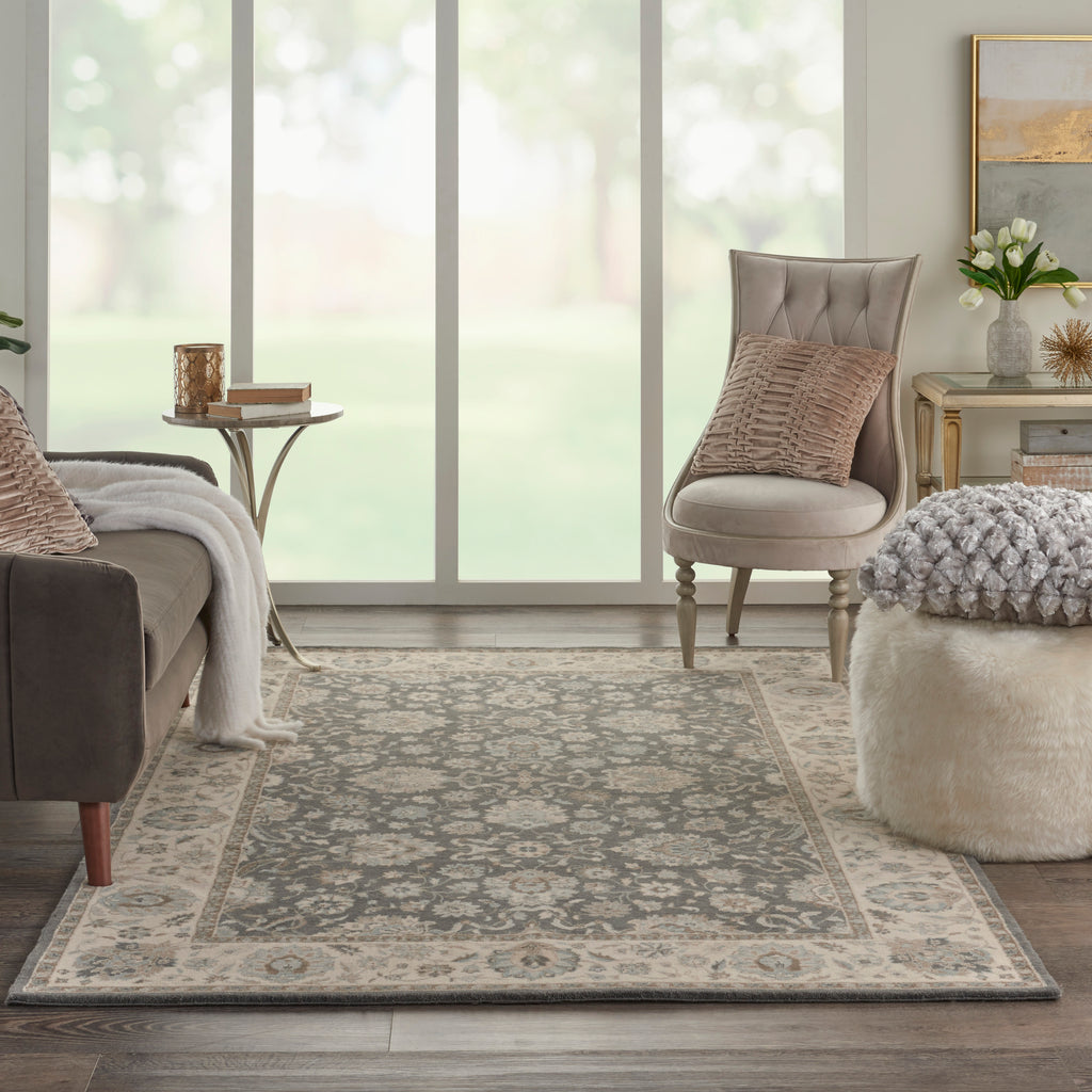 nourison living treasures li16 grey ivory rug