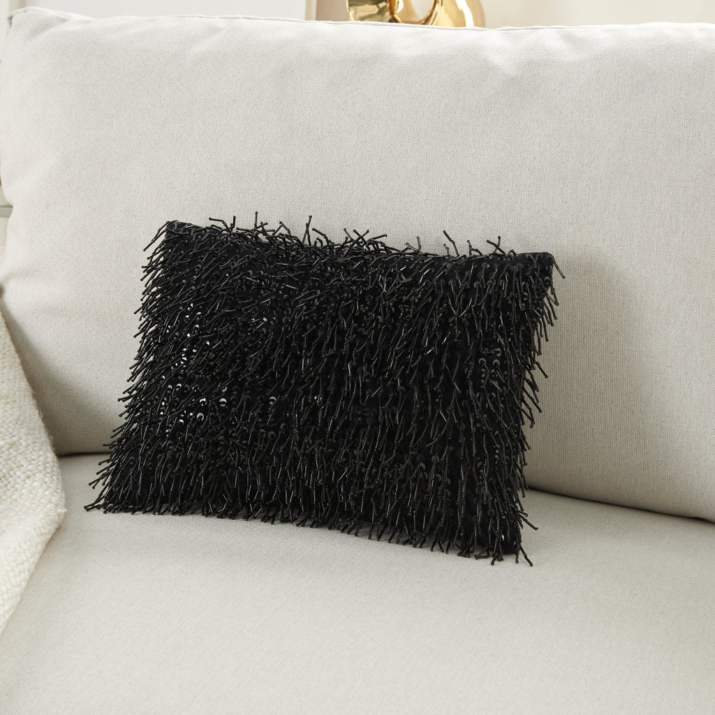 nourison luminescence z0727 black pillow