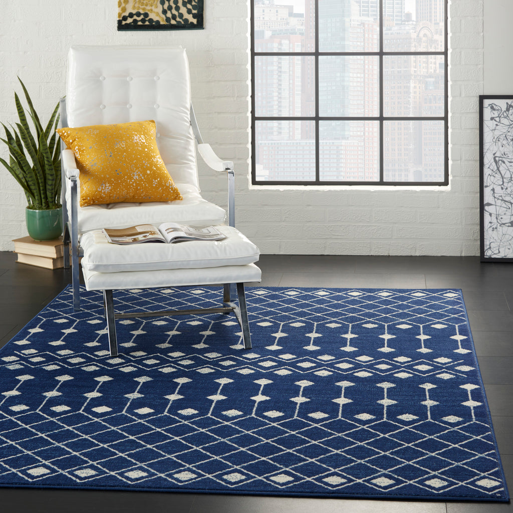 nourison grafix grf37 navy rug