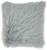 nourison faux fur bj101 light grey pillow