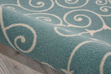 Nourison Clearance & Garden RS019 Light Blue Rug