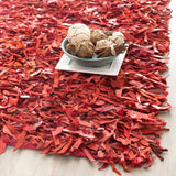 Safavieh Clearance Leather Shag LSG511D Red Rug