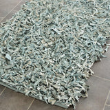 Safavieh Clearance Leather Shag LSG511L Light Blue Rug