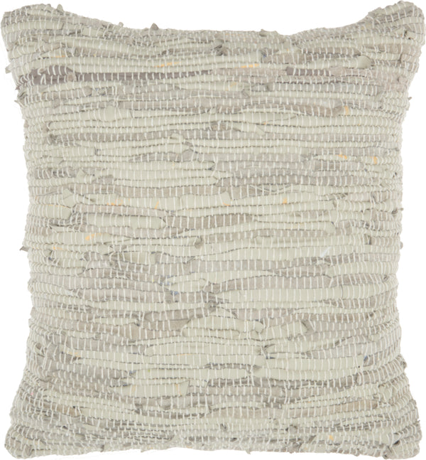 nourison natural leather hide dl505 sand pillow