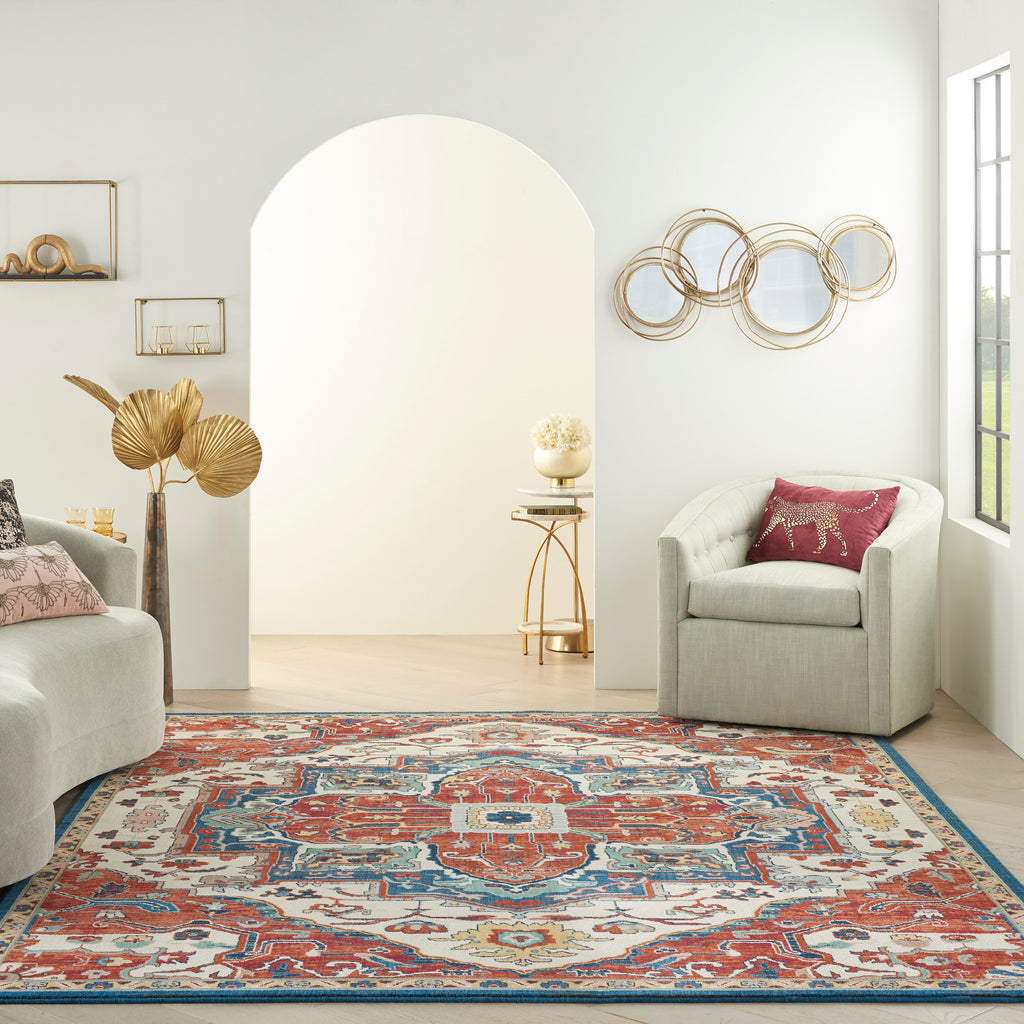 nourison parisa psa01 brick ivory rug