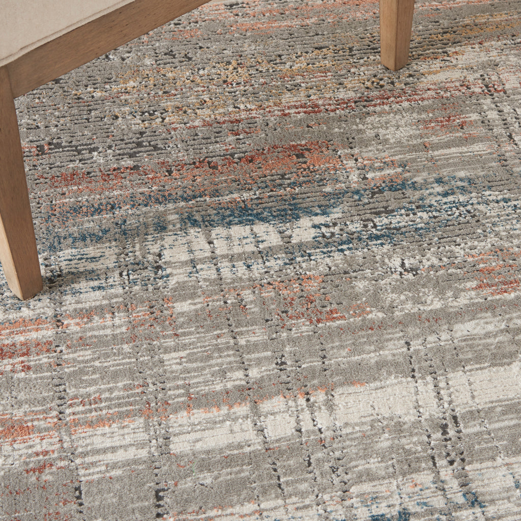 nourison rustic textures rus12 grey multi rug