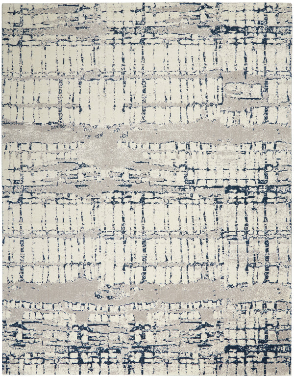 nourison twilight twi10 ivory navy rug