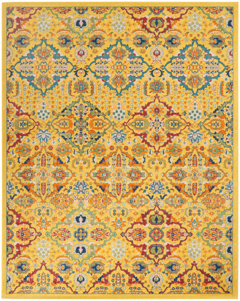 nourison allur alr03 yellow multicolor rug