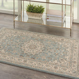 nourison living treasures li15 aqua ivory rug