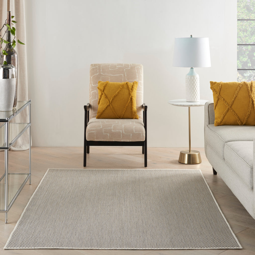 nourison courtyard cou01 ivory charcoal rug
