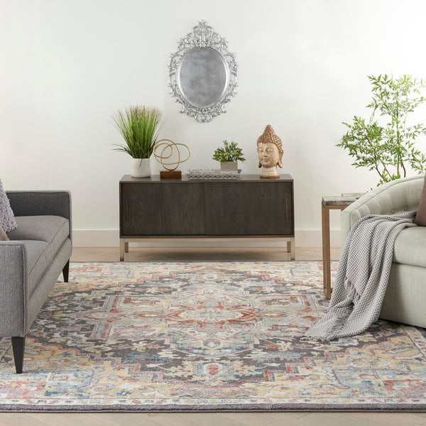 nourison soraya sor04 charcoal multi rug
