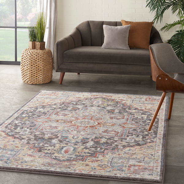 nourison soraya sor04 charcoal multi rug