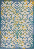 nourison aloha alh21 ivory blue rug