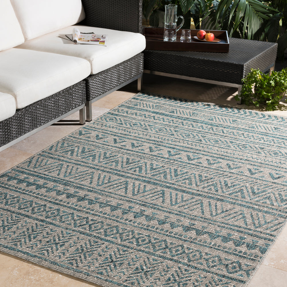 Surya Rug Co. Eagean Aqua Rug | Outdoor Rugs | Rugs Done Right 