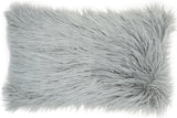 nourison faux fur bj101 light grey pillow