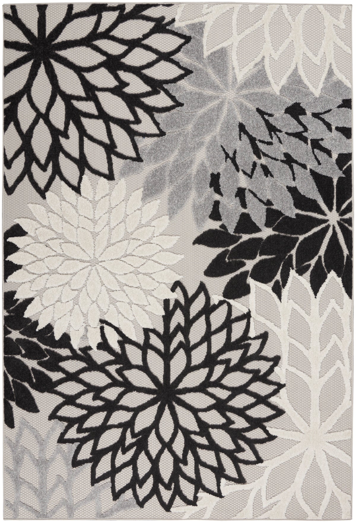 nourison aloha alh05 black white rug