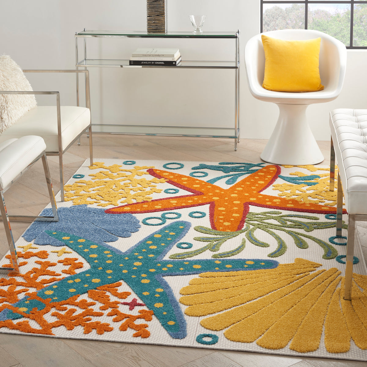 nourison aloha alh24 multicolor rug