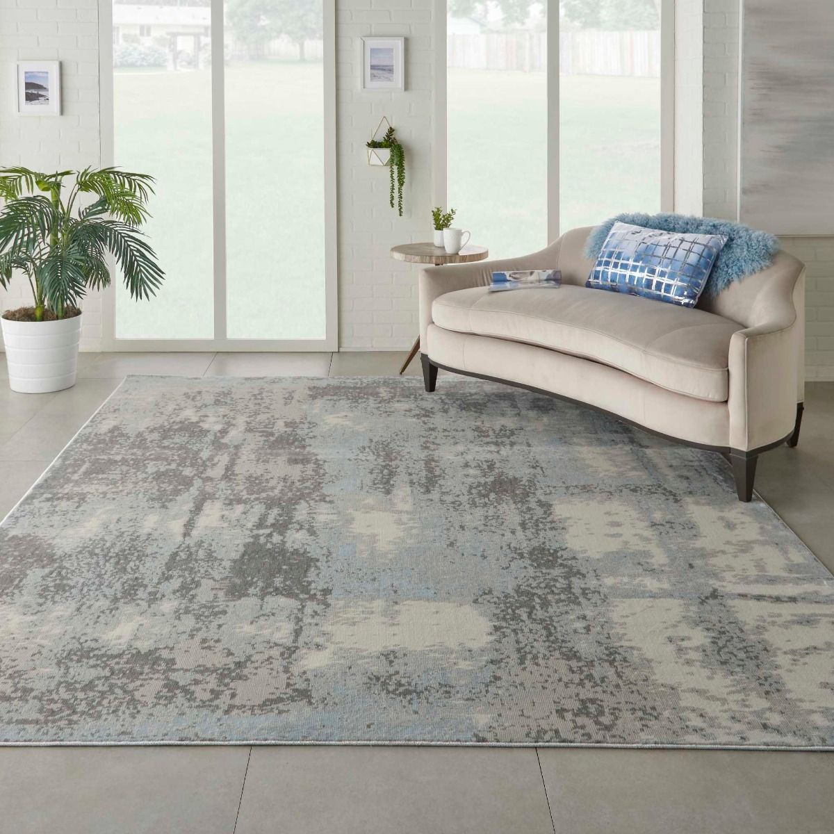 Nourison Etchings ETC02 Grey/Light Blue Rug