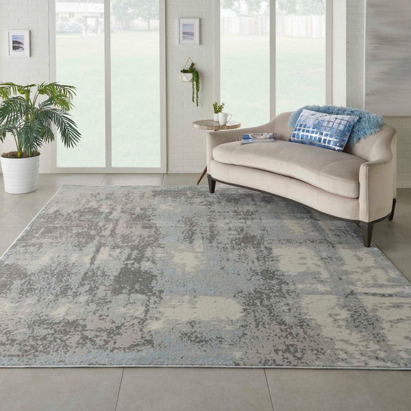 Nourison Etchings ETC02 Grey/Light Blue Rug