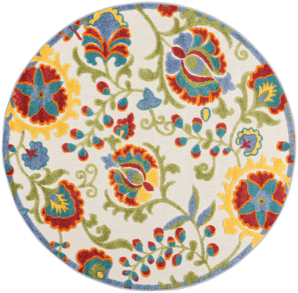 nourison aloha alh17 ivory multi rug