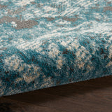 nourison maxell mae08 ivory teal rug