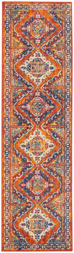 nourison allur alr02 orange multicolor rug