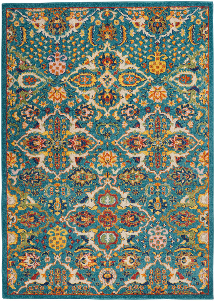 nourison allur alr03 turquoise ivory rug