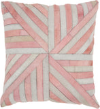 nourison natural leather hide s4285 rose pillow