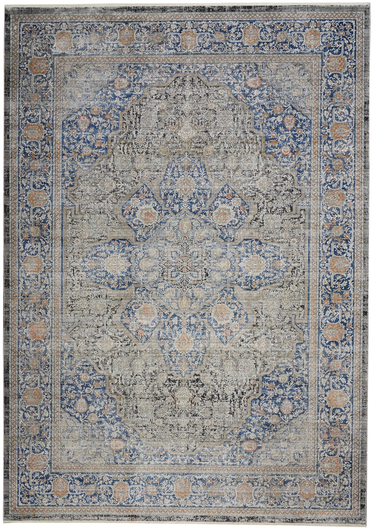 nourison silken allure stn07 blue rug