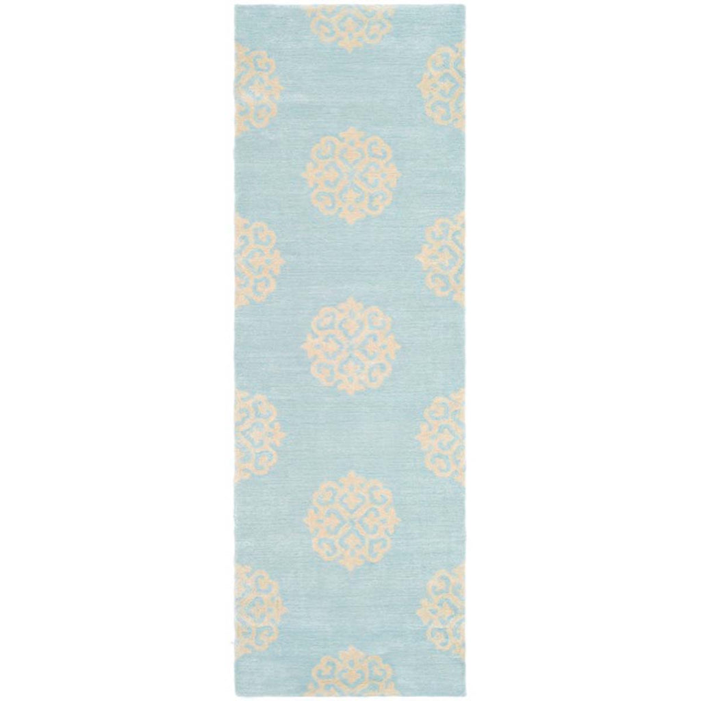 Light Blue Rug with Cream Accents | Mid-Century Modern Rug | Clearance ...