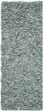 Safavieh Clearance Leather Shag LSG511L Light Blue Rug