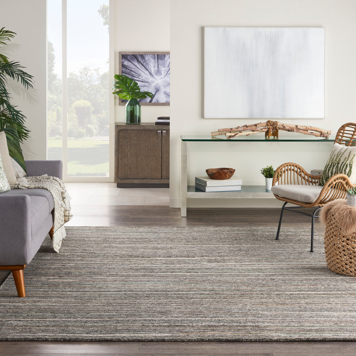 nourison plateau pae01 grey green rug